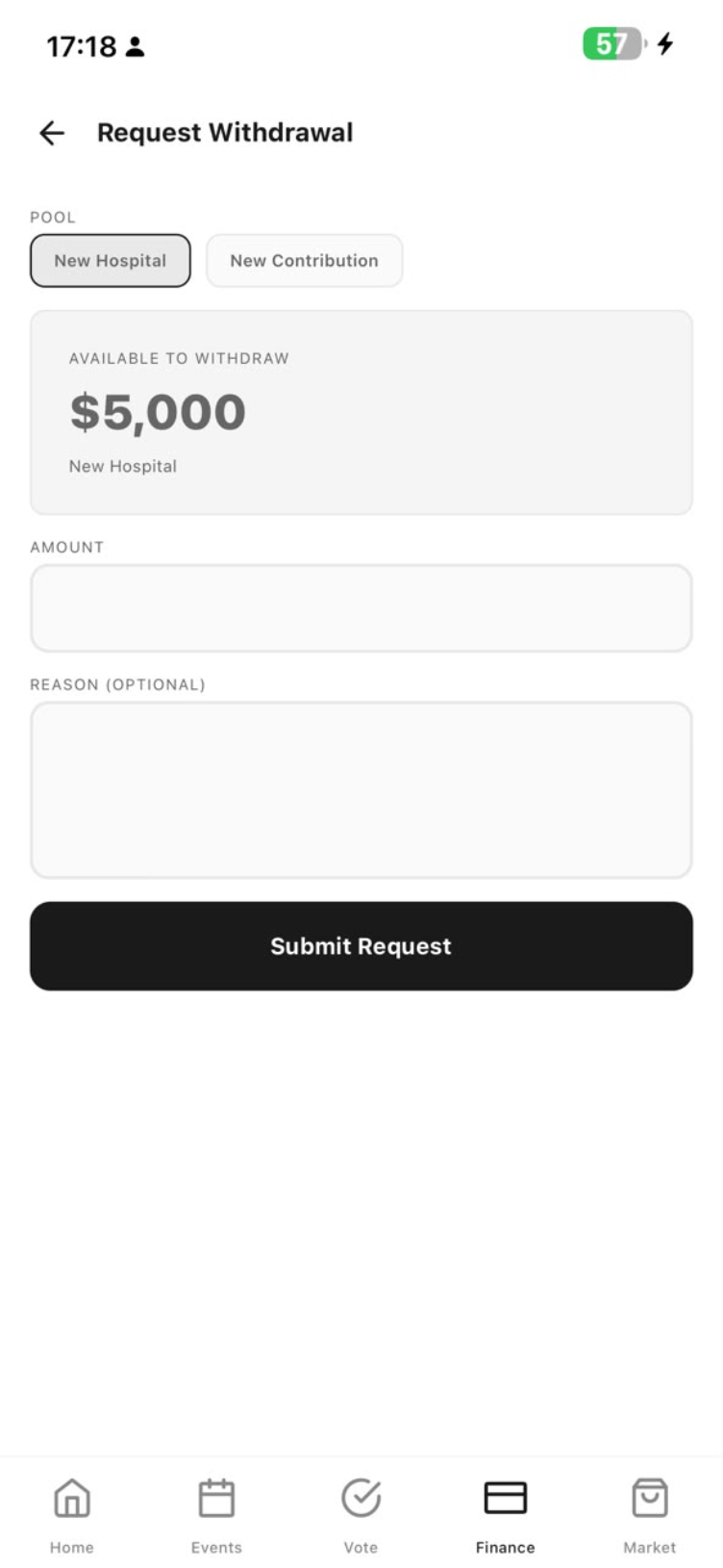 Request withdrawal