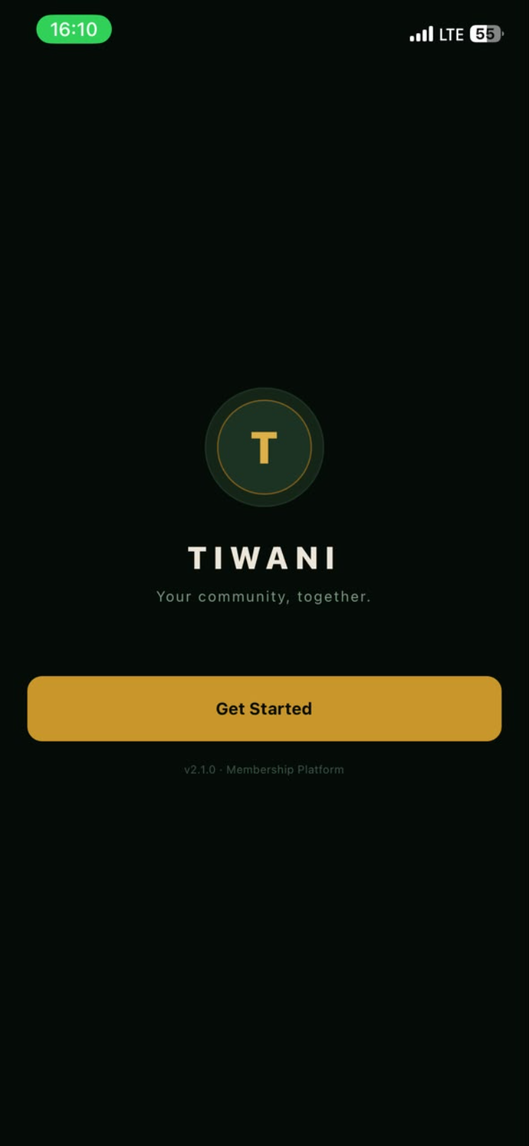 Tiwani splash screen