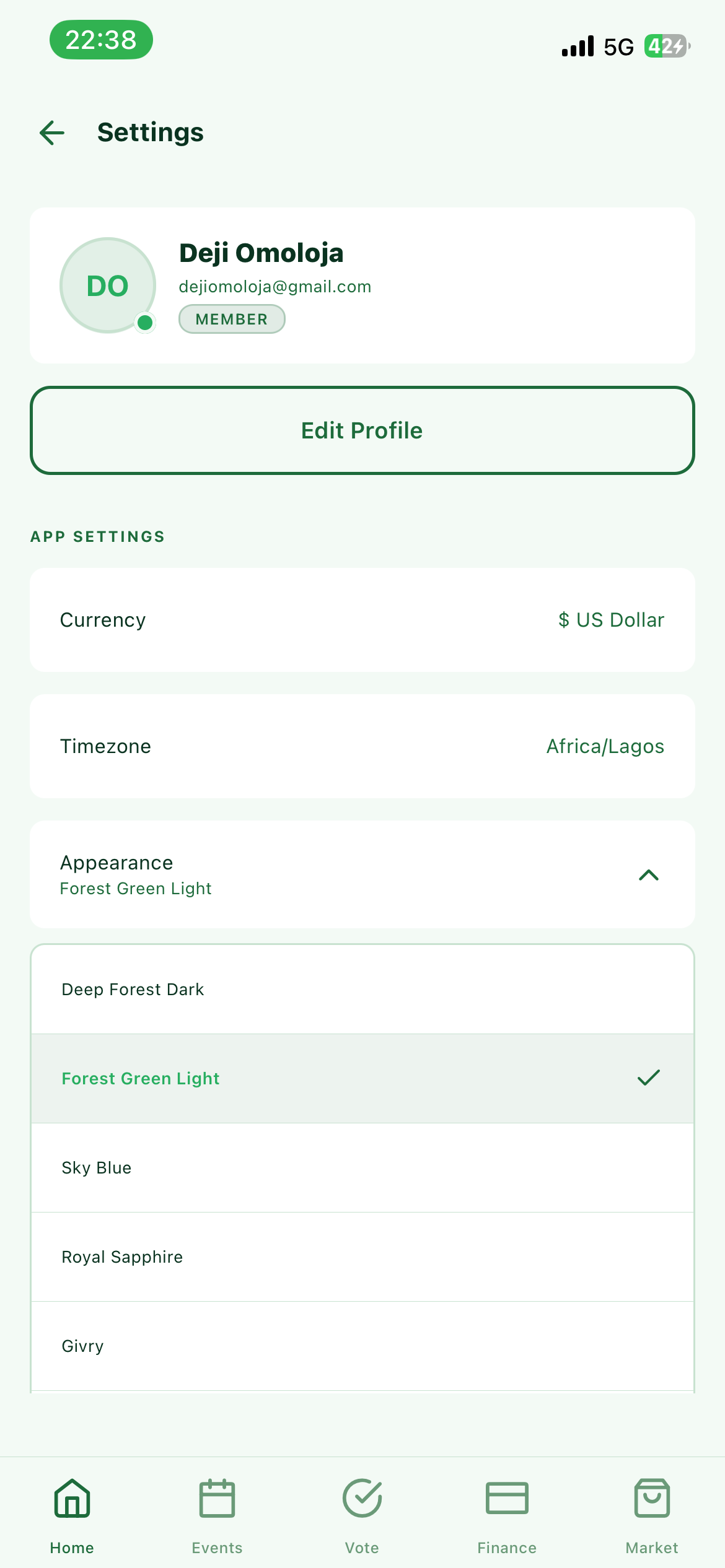 Forest Green Light